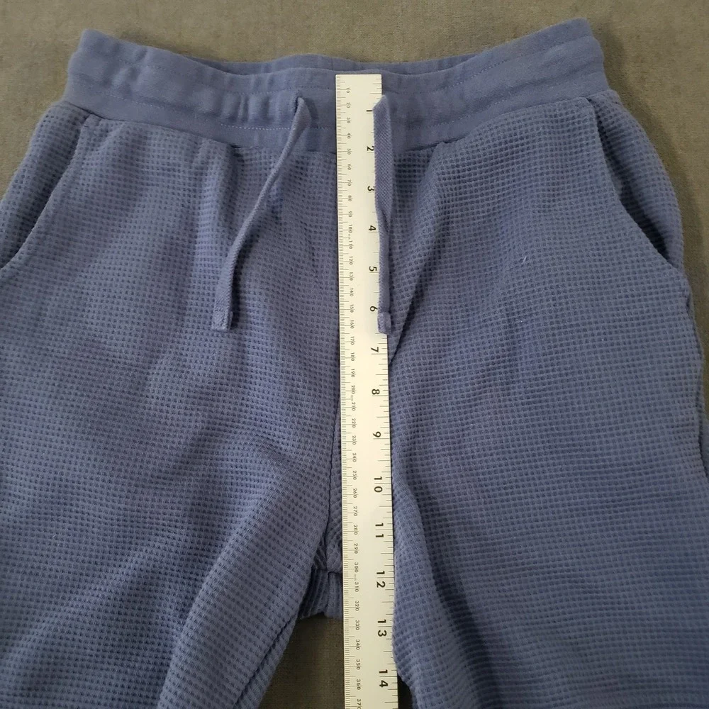 Primark Cares Shorts Womens Size Small Waffle Knit Cotton Blend Drawstring‎ Blue